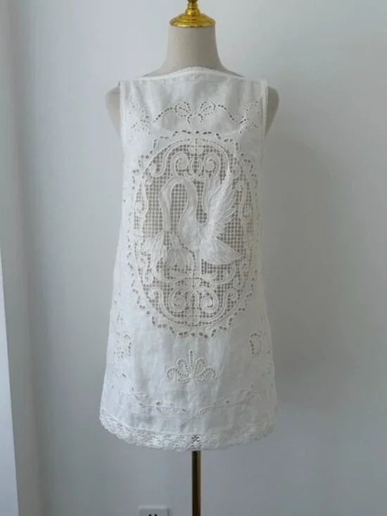 DOEN lucina embroidered linen mini dress - Picture 6 of 14